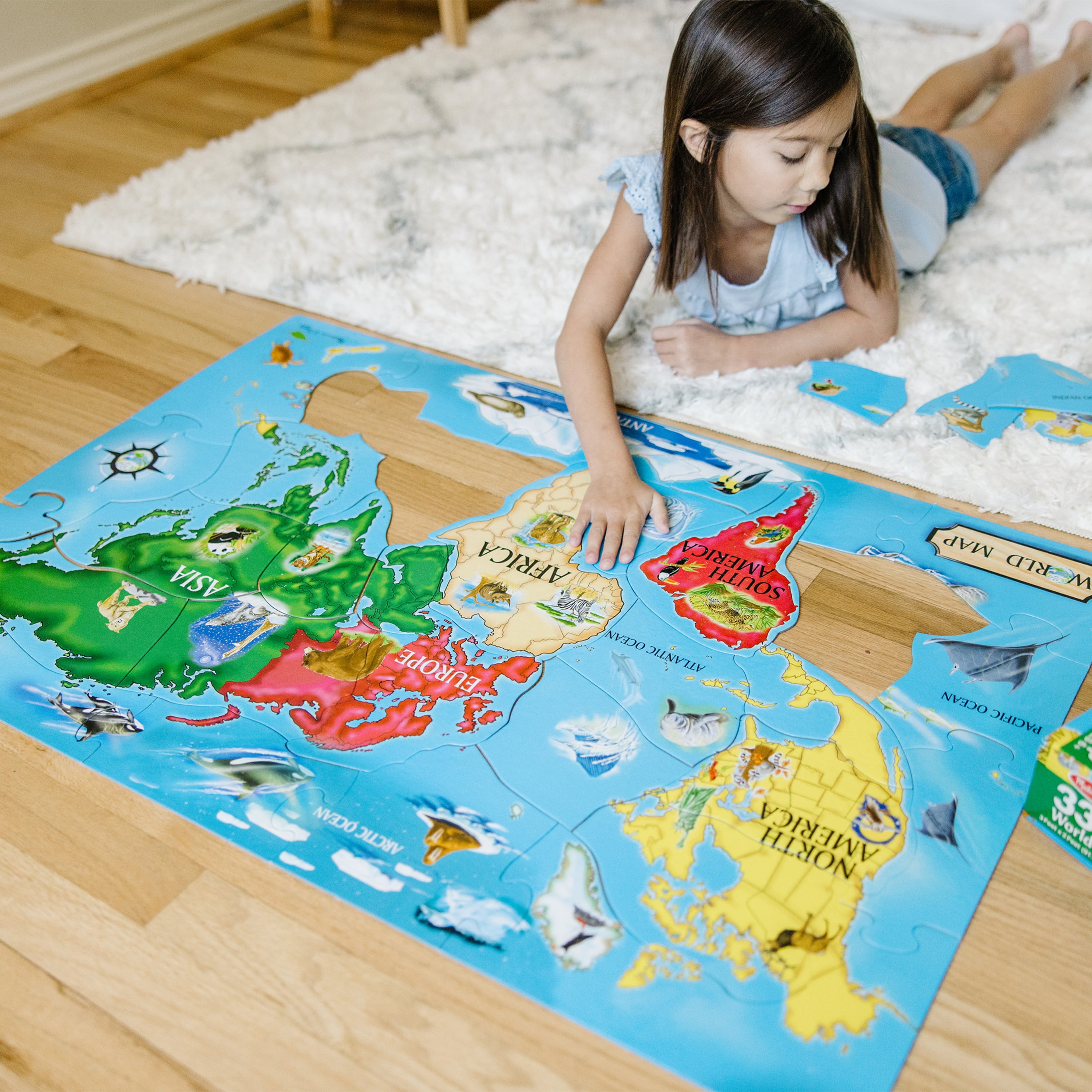 World Map Floor Puzzle (33 Pieces) — ChildTherapyToys