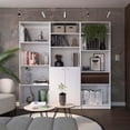 thumbnail image 2 of Utah 3 Piece Living Room Set with 3 Bookcases, White, 2 of 7
