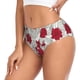 thumbnail image 2 of Balery Leaves And Anemone Flowers In Red Grey Ropa Interior de Algodón para Mujer con Dibujo – Braguitas Cómodas y Elásticas, Estilo Clásico-3X-Large, 2 of 6