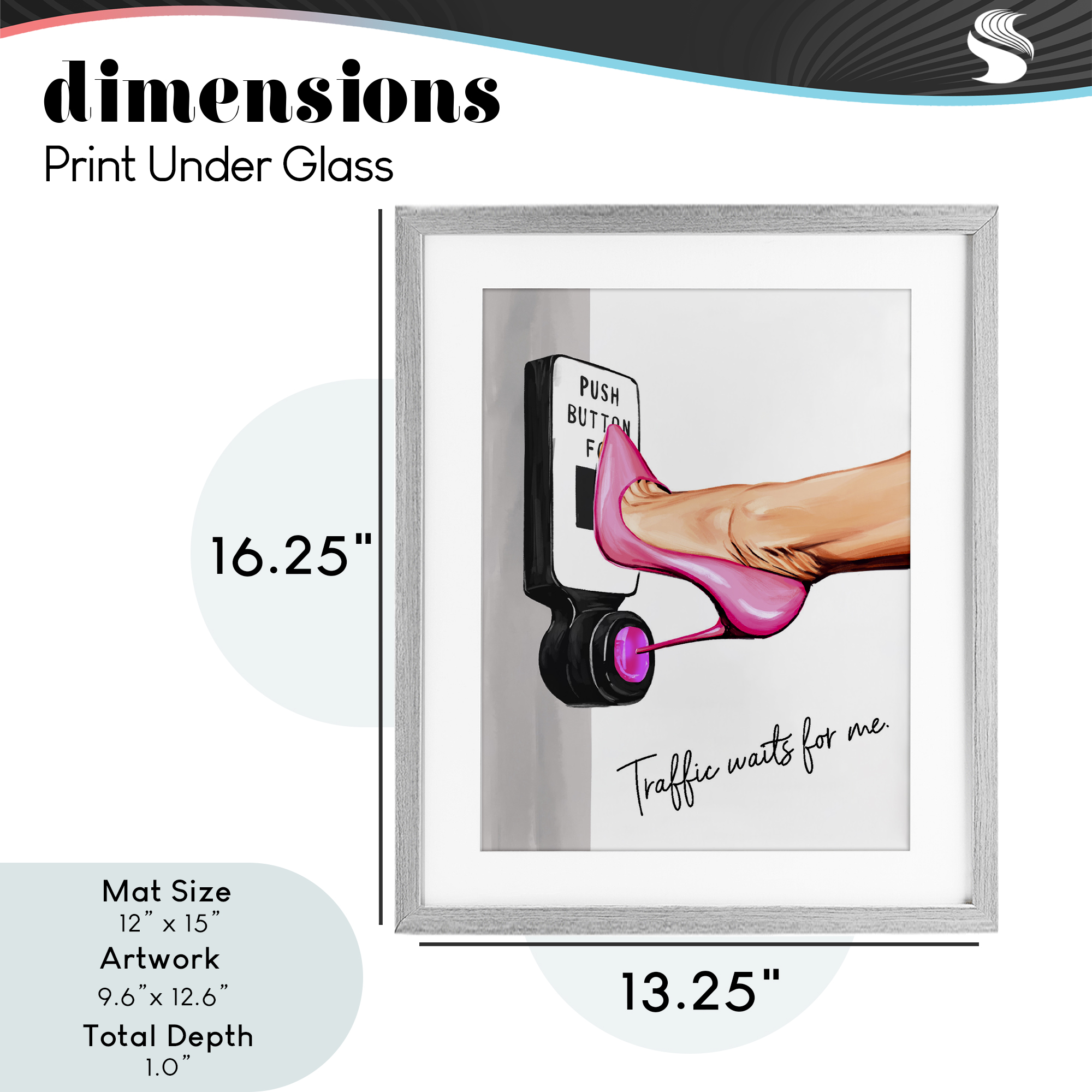 Traffic Waits for Me Heels Gray Framed Print Under Glass, design by Ziwei Li