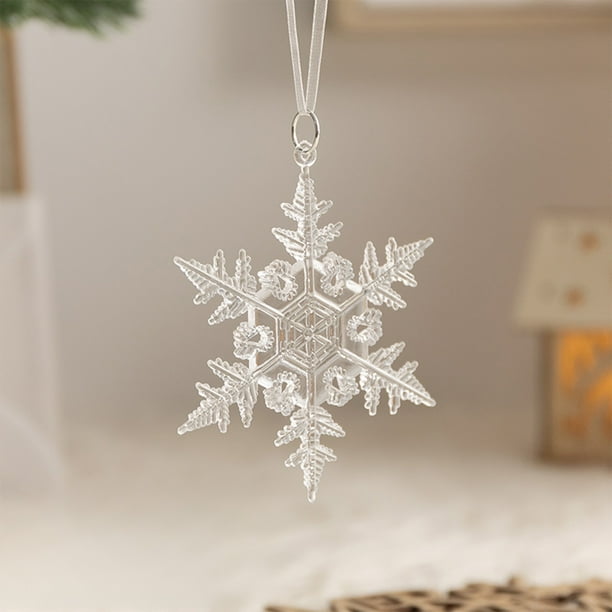 Adornos navideños, adornos navideños, regalos navideños, 3 piezas de adornos navideños, colgantes de plástico transparente para árbol de Navidad, colgantes de nieve, colgante de copo de nieve navideño