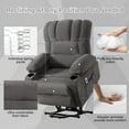 thumbnail image 5 of HSUNNS Power Lift Recliner Chair Recliners for Elderly with Heat and Massage Recliner Chair for Living Room with Infinite Position and Side Pocket,USB Charge Port, Grey, 5 of 11