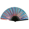 thumbnail image 2 of Boots on The Ground Hand Fan, Large Holographic Folding Hand Fan, Clap Clack Fans for Line Dancing, Foldable Craft Holding Laser Colors Hand Fan, for Line Dancing, Party, Dance Enthusiasts Gift, 2 of 7