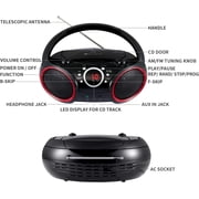 singing wood Portable CD Player Boombox with AM FM Radio, Aux Line in, Headphone Jack, AC/Battery Powered (Red)