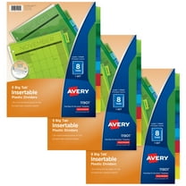 Avery 8-Tab Plastic Dividers, Big Tab, 3 Sets (71901)