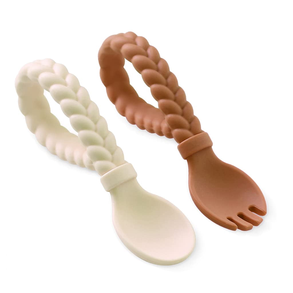 Itzy Ritzy Sweetie Spoons - Buttercream/Toffee - 2ct