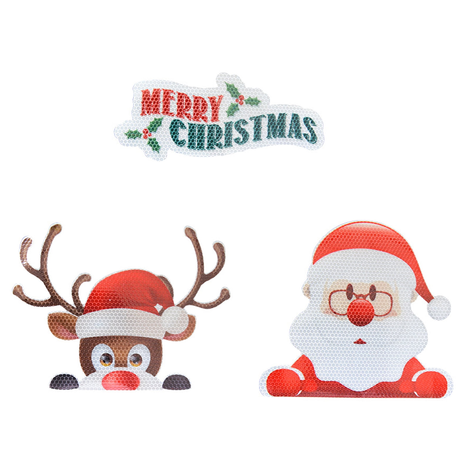 3D Santa Claus Car Rear Window Stickers and Holiday Lights Magnet Set Reflective Christmas Car Decorations Christmas Car Window Decals Christmas Magnets Funny Car Stickers Xmas Window Decals for Car 