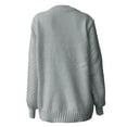 thumbnail image 3 of DuoJiaJ Sweaters for Women Crewneck Pullover Cable Knit Long Sleeve Oversized Sweater for Women Winter Outwear Loose Tops Gray XL, 3 of 4