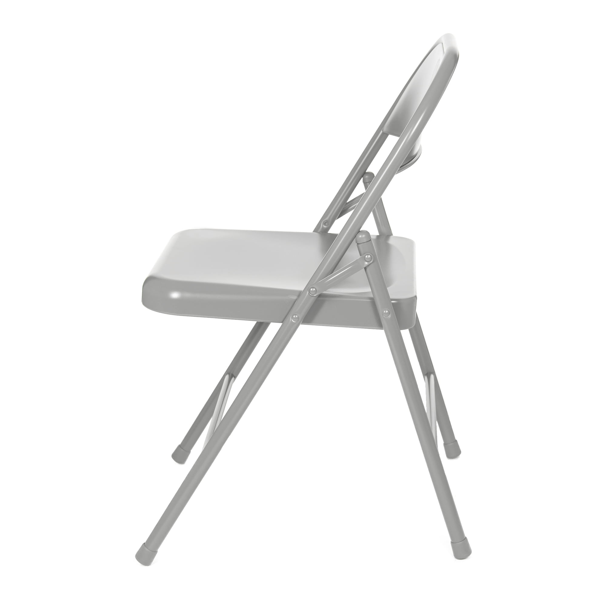 Hampden Furnishings Bernadine Collection Basics All Steel Folding Chair, Grey, Pack of 4