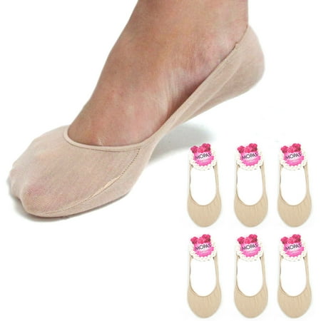 Show Footies - 6 Pairs Nude Womens No Show Socks Footies