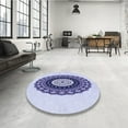thumbnail image 4 of Ahgly Company Machine Washable Indoor Square Transitional Lavender Blue Area Rugs, 7' Square, 4 of 7