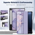 thumbnail image 2 of Fintie Slim Case for Samsung Galaxy Tab S10 Lite/ S10 FE/ S9 FE 5G 10.9 Inch/Tab S9 11 Inch with S Pen Holder, Ultra Thin Lightweight Tri-Fold Stand Cover with Auto Wake/Sleep, Lilac Marble, 2 of 8
