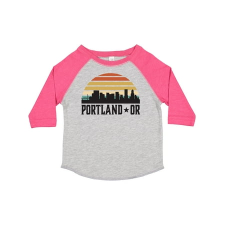 

Inktastic Portland Oregon Skyline Retro Sunset Gift Toddler Boy or Toddler Girl T-Shirt