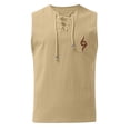 thumbnail image 1 of Hyknon Tank Tops Men Summer Drawstring Pocket Solid Color Printed Sleeveless Tank Top Casual Shirt Summer Fashion Soft Breathable Loose Fitting Pullover Workout Tops, 1 of 3