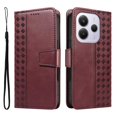 thumbnail image 1 of For Xiaomi Redmi Note 14 4G (164.84x78.15x8.16mm) Leather Case Wallet Stand Grids Imprinted Phone Co, 1 of 5
