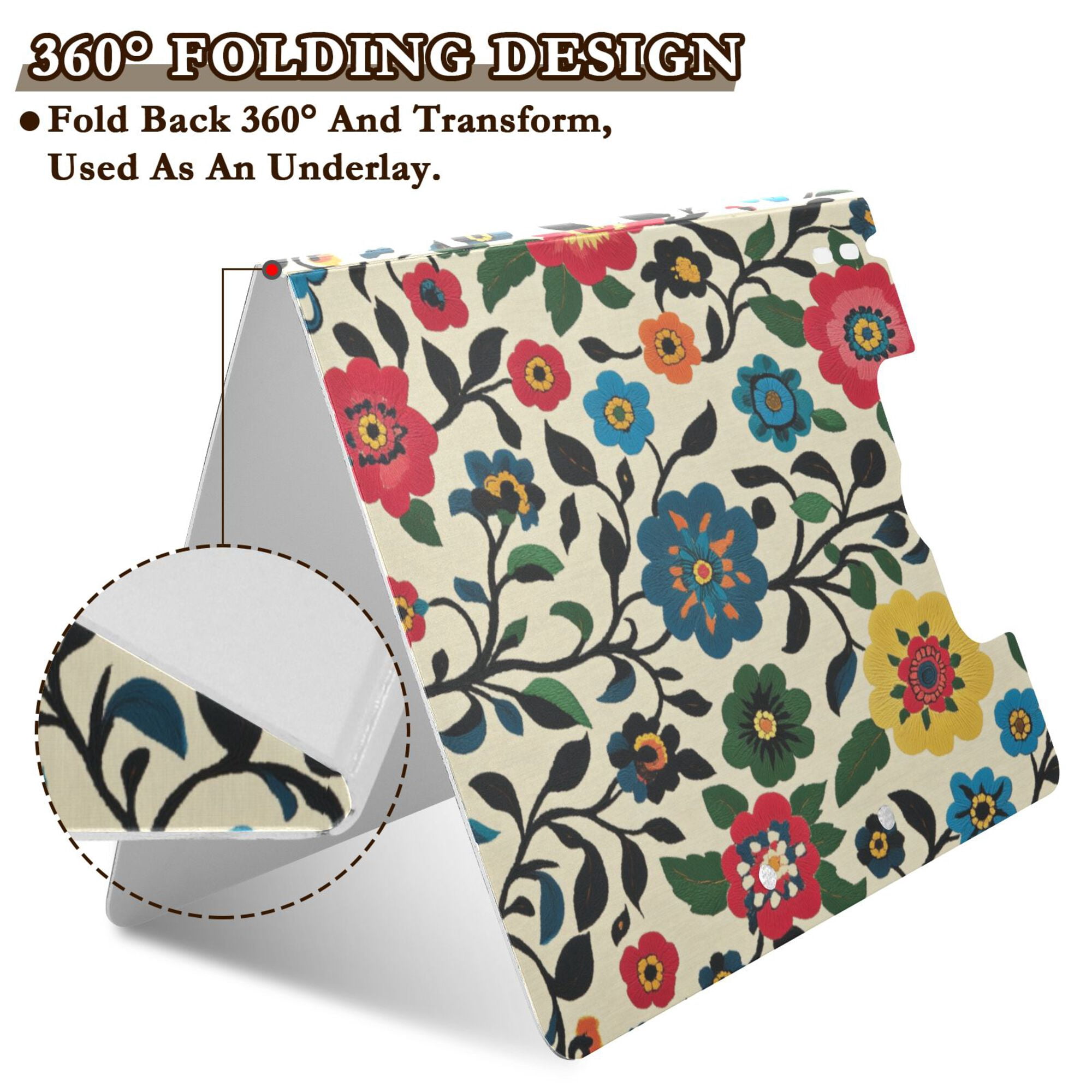 FORMRS A4 Clipboard Folder with Pen Holder Horizontal Foldable School Office Binder, Vibrant Floral