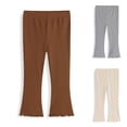thumbnail image 4 of Karoyedx Joggers for Toddler Girls Toddler Girls Sweatpants Baby Wide Leg Pants Kids Drawstring Baggy Open Bottom Jogger Clothes with Pockets Brown Size,2-3 Years, 4 of 7