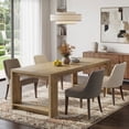 thumbnail image 3 of 86 Inch Farmhouse Dining Table, Rustic Large Kitchen Table For 8-10 People, Solid MDF Dinner Table With Oak Finish, Versatile Table For Home & Office Gatherings, 3 of 8