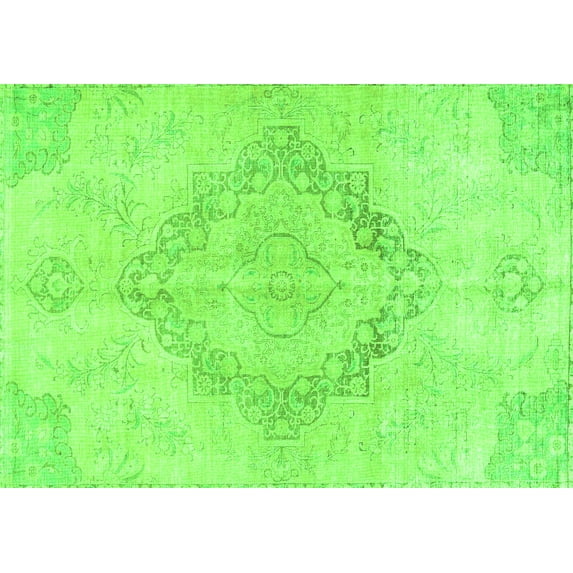 Ahgly Company Indoor Rectangle Persian Green Traditional Area Rugs, 8' x 10'