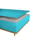 thumbnail image 5 of DNG Creations 6 Piece Zipper Sheet Set - Include (1 Elastic Fitted Sheet , 2 Base Sheet has Zipper, 1 Flat Sheet And 2 Pillowcase) 10 Inch Deep Pocket ( Stripe Turquoise-Blue - Olympic Queen ), 5 of 7
