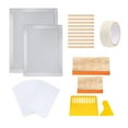 thumbnail image 1 of Kit de inicio de serigrafía de 27 pieza serigrafía de material acero inoxible, escurridores de serigrafía, pelícu de transparencia para inyecció Gloria Kits de inicio de serigrafía, 1 of 9