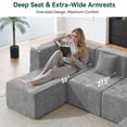 thumbnail image 6 of BEHOST 130" 6-Piece Modular Sectional Sofa with 2 Movable Ottomans, U-Shaped Cloud Couch for Living Room, Modern Chenille Deep Seat Sofa Set, Flexible Oversized Sleeper Couches, Light Gray, 6 of 11