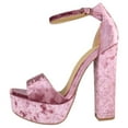 thumbnail image 2 of Speed Limit 98 Women Shoes Ankle Strap Block Ultra High Heel Platform Sandals Open Peep Toe LEMONY-S Velvet Pink Mauve Purple 7, 2 of 3