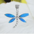 thumbnail image 1 of Stunning Hawaiian Large Blue Opal Dragonfly Necklace, Sterling Silver Opal Dragonfly Pendant N6147 Birthday Valentine Mom Gift, Statement PC, 1 of 10