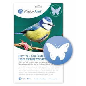 Window Alert Butterfly Transparent Bird Strike Deterrent, 4PK