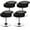 Black, variant on Costway Set of 4 Adjustable Vanity Stool 360° Swivel Storage Makeup Chair with  Tray Pink
