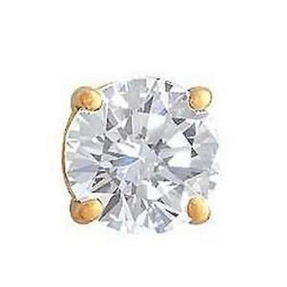 Harry Chad Enterprises 55997 1 CT Mens Single Diamond Stud Earring, 14K Yellow Gold