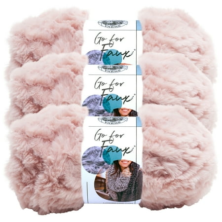 UPC: 0842093114581 | Lion Brand Yarn Go For Faux Pink Poodle Super Bulky Polyester Pink Yarn 3 Pack