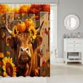 thumbnail image 2 of Manfei Classic Halloween Pumpkin Lantern Shower Curtain 72Wx72L,Thanksgiving Pattern Bathroom Curtain, 2 of 5