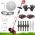 thumbnail image 2 of Désherbeur à Piles avec Roues, Désherbeur Sans Corde avec 3 Types de Lames, Bâton Pliable, Désherbeur Électrique Sans Fil pour Pelouses, Cour, Jardin, 2 of 7
