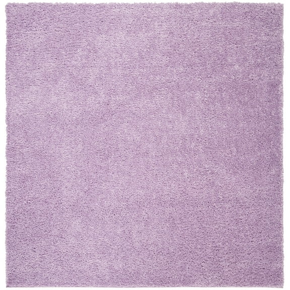 SAFAVIEH August Carlene Solid Plush Shag Area Rug, Lilac, 6'7" x 6'7" Square