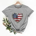 thumbnail image 2 of Sexlip Womens Swimsuit Set Classic Heart Flag Print Cover Up Design Crew Neck Short Sleeve Relaxed Silhouette Breathable Fabric for Pool Parties Gray XXL, 2 of 6