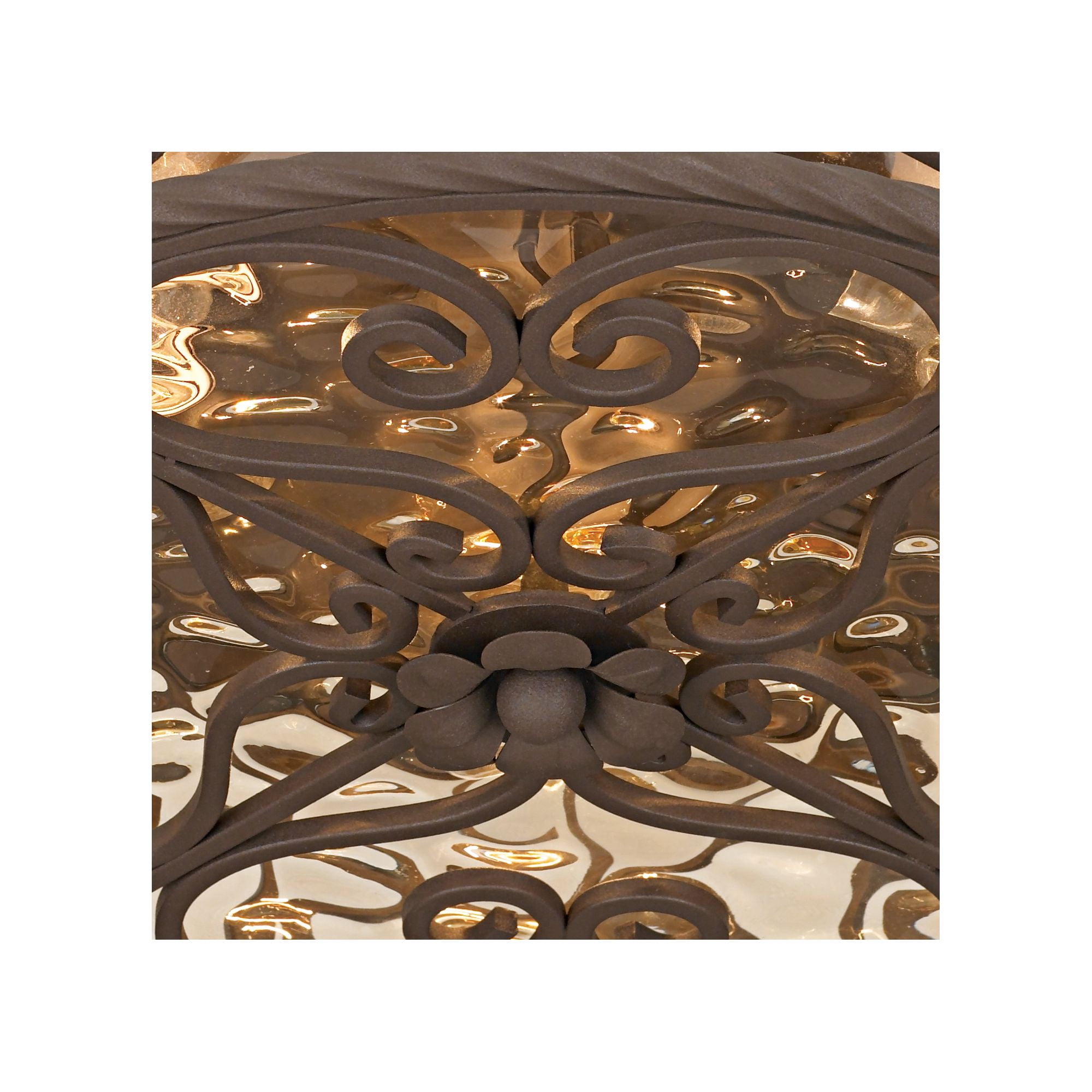 John Timberland Casa Seville Rustic Farmhouse Flush Mount Outdoor Ceiling Light Fixture Dark Walnut 5" Champagne Water Glass for Post Exterior Barn