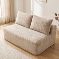 thumbnail image 2 of CQHXIAO Modern Corduroy No-Legs Loveseat Sofa, Compressed 2-Seater for Home Interiors, Camel, 2 of 10