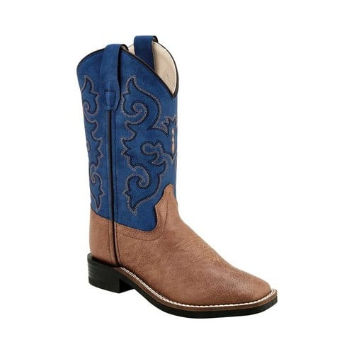 Old West Children All Over Leatherette Material Broad Square Toe Boots