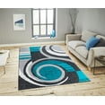 thumbnail image 2 of RUG AND DECOR Newport Collection Modern Abstract Design Area Rug Turquoise Black White Grey Living Room Bed Room Carpet Alfombras para Sala, 2 of 4