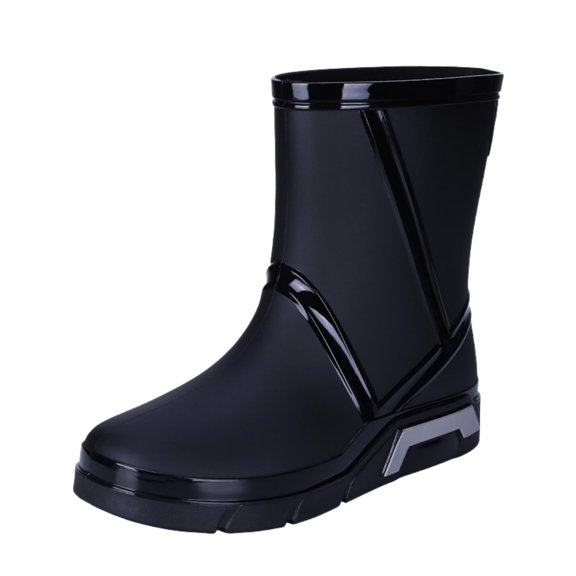 AUXDIQ Men Rain Boots Outdoor Garden Boots Waterproof Mid-calf Rain Shoes