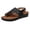 Black, variant on Women’s Cork Footbed Platform Wedge Sandals Arch Support Buckle Strap Toe Ring Casual Dressy Walking Beach Shoes (Silver, 5.5)