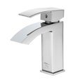 thumbnail image 1 of Robinet de Salle de Bain Moderne, Robinet de Lavabo à Cascade à Poignée Unique avec Grand Bec Rectangulaire, 1 of 6