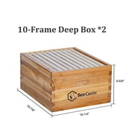 Bee Castle 10-Frame Beeswaxed Complete Bee Hives Kit with 2 Deep Box and 1 Medium Box