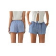 thumbnail image 2 of Michellecmm  Women Summer Shorts Side Split Stripe Print Elastic Waist Short Pants, 2 of 9