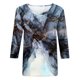 thumbnail image 4 of ICHUANYI Clearance Women's Fashion Printed Loose T-shirt Mid-length 3/4 Sleeves Blouse Round Neck Casual Tops(Gray, S) ICHUANYI WER2023080912167, 4 of 5