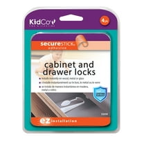 KidCo Adhesive Mount Lock for Child Safety, 4/Pack, Plastic, White