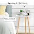 thumbnail image 3 of Round Side Table, Accent Nightstand End Table for Living Room Bedroom Office Small Spaces, Easy Assembly Bedside Table for Indoor and Outdoor Use, 16''D x 20.5''H (White), 3 of 8
