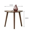 thumbnail image 2 of Tcbosik 25.5" Sofa Side Table, Oval End Table, Solid Wood Accent Table for Small Space, Living Room, Bedroom, Walnut, 2 of 9