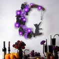 thumbnail image 3 of Guirnalda de gato y luna Artificial hecha a mano guirnalda de puerta de Halloween decoraciones de Halloween, 3 of 6